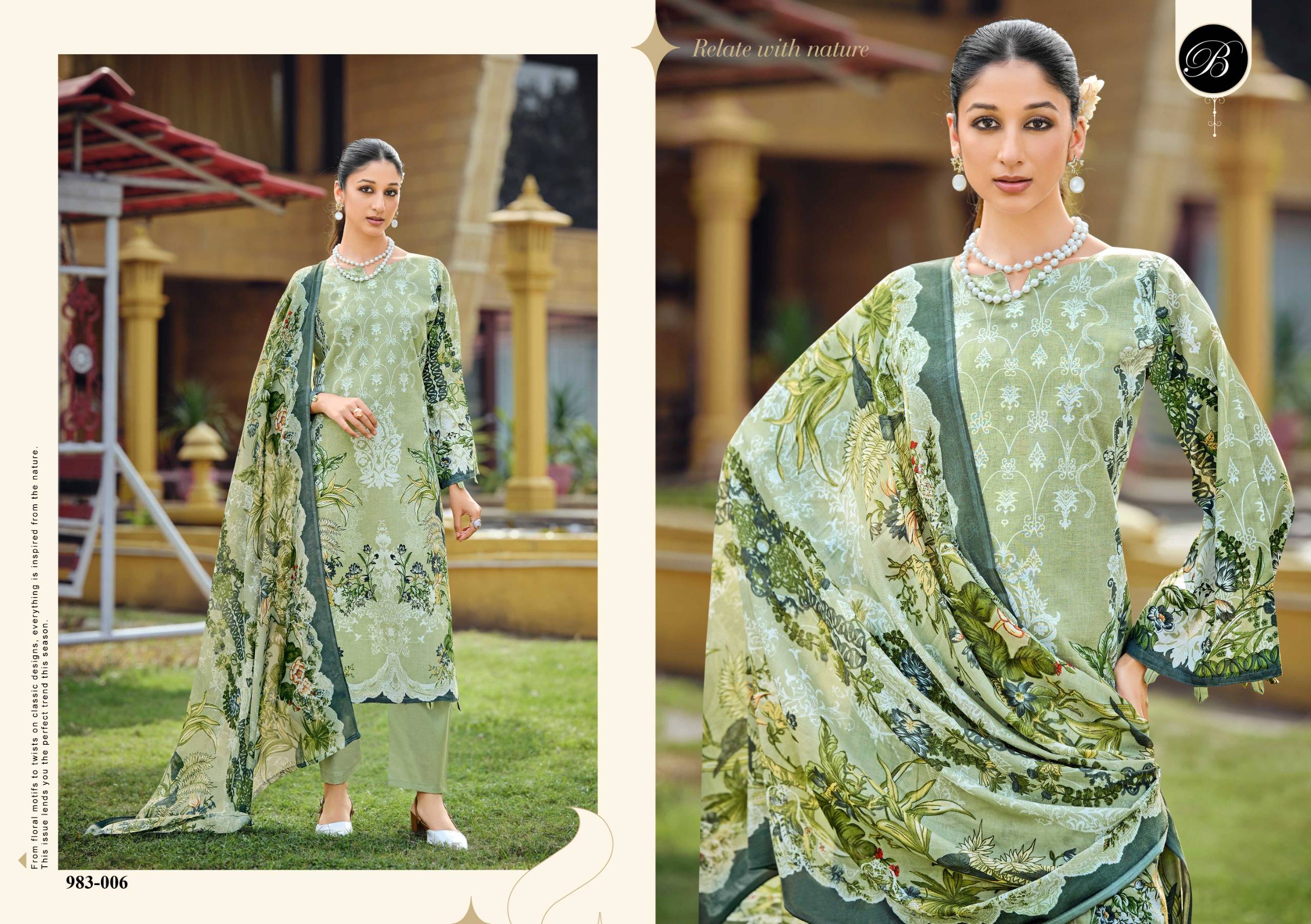 FARZANA by BelliZa DesigNer 981-001 TO 981-006 SERIES Pakistani Stylish Embroidered Pure Cotton READYMADE COLLECTION At Wholesale Price